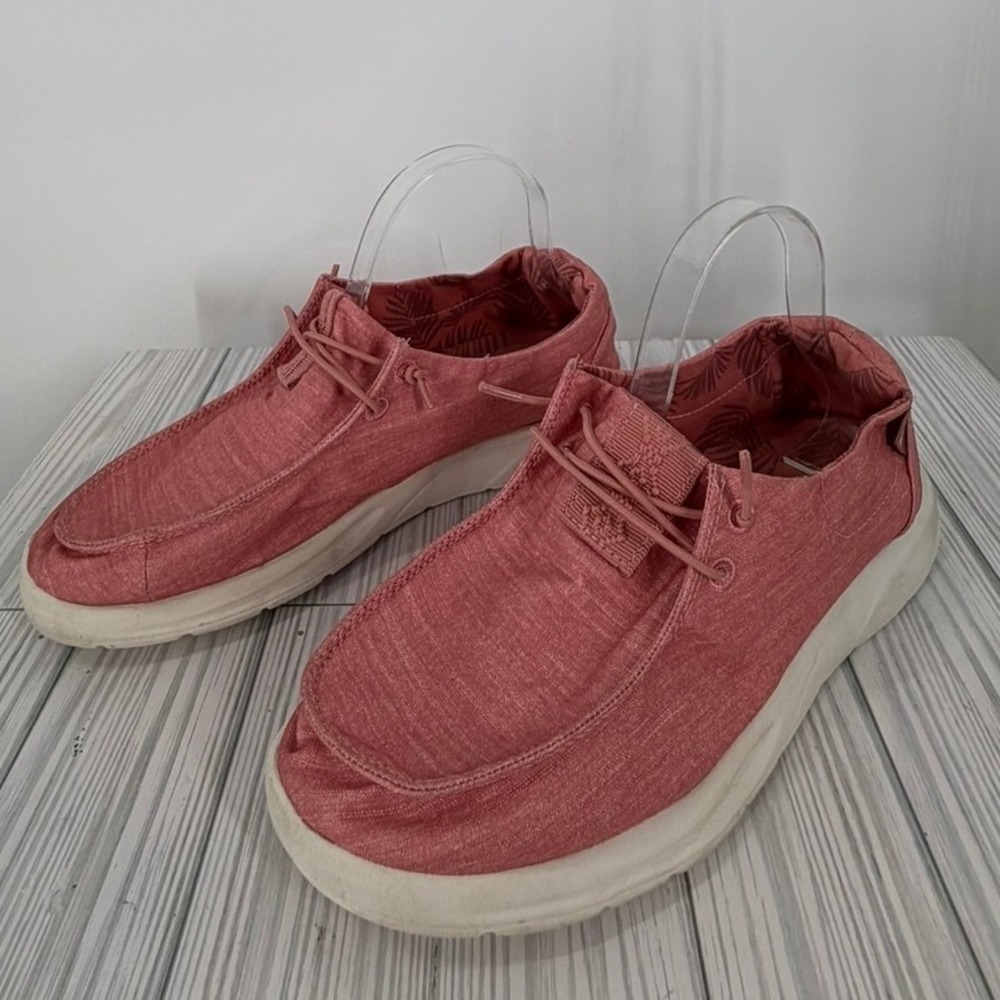 Reef Cushion Coast Coral Pink Textile Slip On Shoes Womens 9 Palm Print Lining